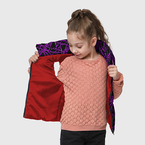 Детский жилет Фиолетово-черный абстрактный узор / 3D-Красный – фото 4