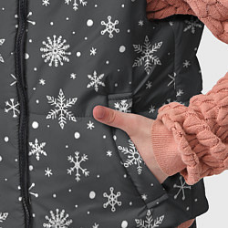 Детский жилет Белые снежинки на сером фоне, цвет: 3D-светло-серый — фото 2