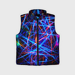 Детский жилет NEON LINES Glowing Lines Effect, цвет: 3D-светло-серый