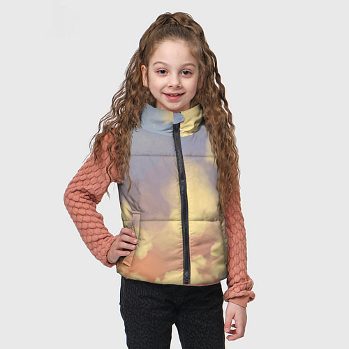 Детский жилет Облачное небо на закате / 3D-Светло-серый – фото 3