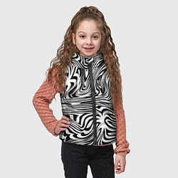 Детский жилет Сумасшедшая зебра Абстрактный узор с извилистыми л, цвет: 3D-черный — фото 2