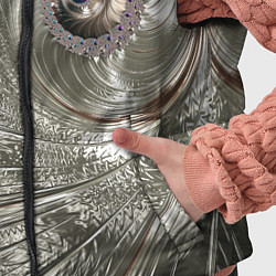 Детский жилет Fractal pattern Spiral Серебристый фрактал спираль, цвет: 3D-красный — фото 2