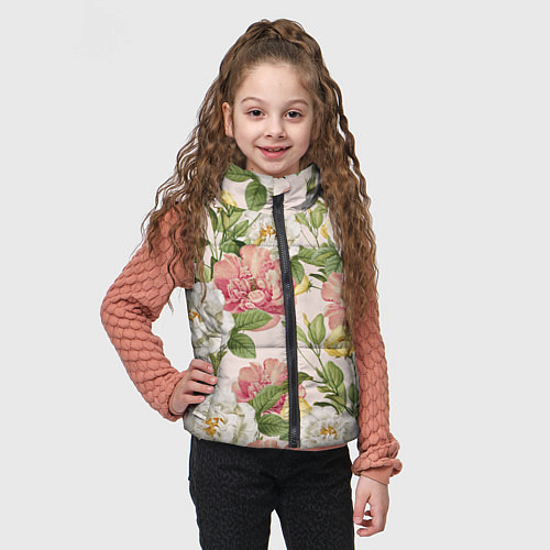 Детский жилет Цветы Английские Розы / 3D-Светло-серый – фото 3