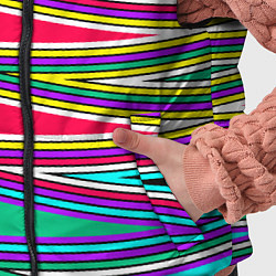 Детский жилет Разноцветный радужный полосатый принт, цвет: 3D-светло-серый — фото 2