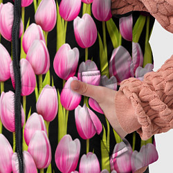 Детский жилет Цветы Розовые Тюльпаны, цвет: 3D-черный — фото 2