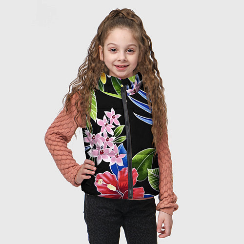 Детский жилет Floral vanguard composition Летняя ночь Fashion tr / 3D-Светло-серый – фото 3