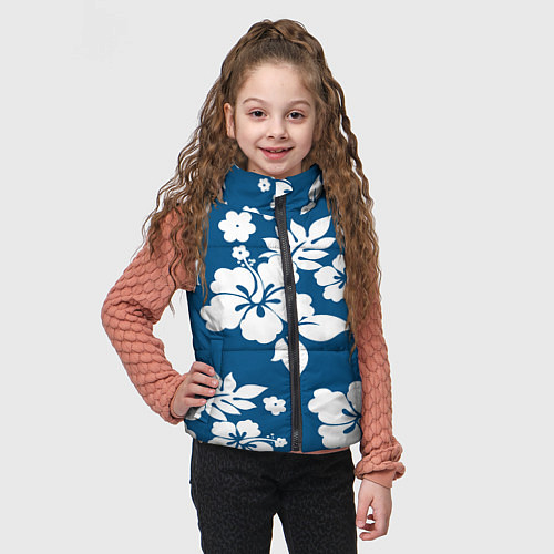 Детский жилет Цветочный паттерн Минимализм / 3D-Светло-серый – фото 3