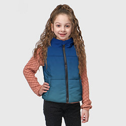 Детский жилет Текстурированный сине-бирюзовый градиент, цвет: 3D-черный — фото 2