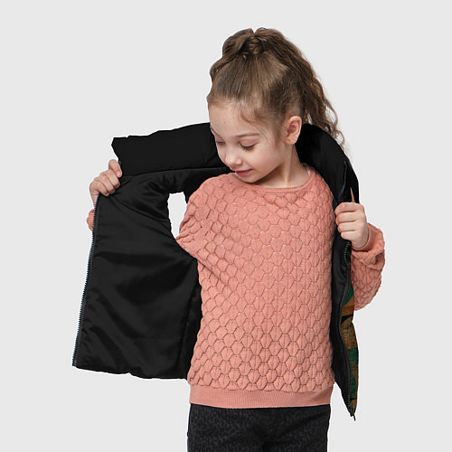 Детский жилет Текстурированный абстрактный, геометрический принт / 3D-Черный – фото 4