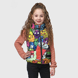 Детский жилет Fast food pattern Pop art Fashion trend, цвет: 3D-светло-серый — фото 2