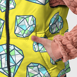 Детский жилет Бриллианты На Жёлтом Фоне, цвет: 3D-светло-серый — фото 2