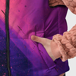 Детский жилет Неоновая пыль и лучи - Тёмно-розовый, цвет: 3D-светло-серый — фото 2