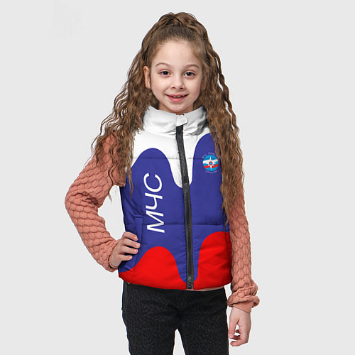 Детский жилет МЧС - флаг России / 3D-Светло-серый – фото 3