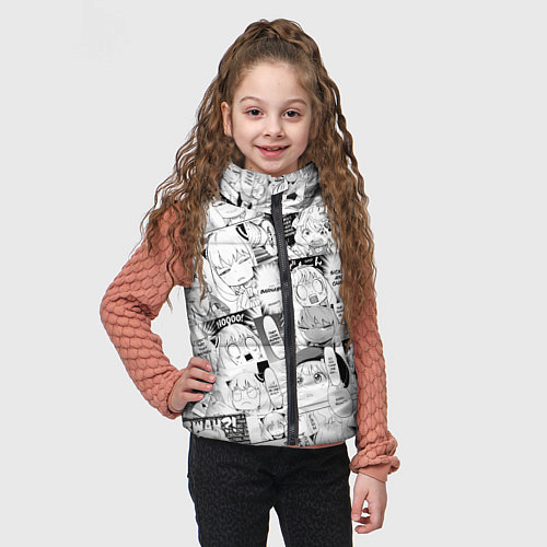 Детский жилет Spy Family Heh Семья Шпиона Анечка Фоджер / 3D-Светло-серый – фото 3