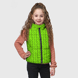 Детский жилет Зеленые узоры в виде листочков, цвет: 3D-светло-серый — фото 2