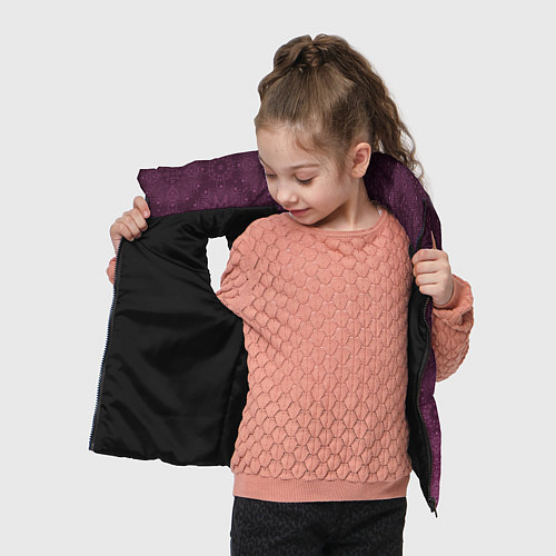 Детский жилет Ажурный орнамент на бордовом градиентном фоне / 3D-Черный – фото 4