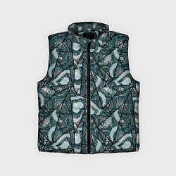 Детский жилет Гранжевый абстрактный узор на темно сером фоне, цвет: 3D-черный