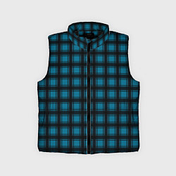 Детский жилет Black and blue plaid, цвет: 3D-черный