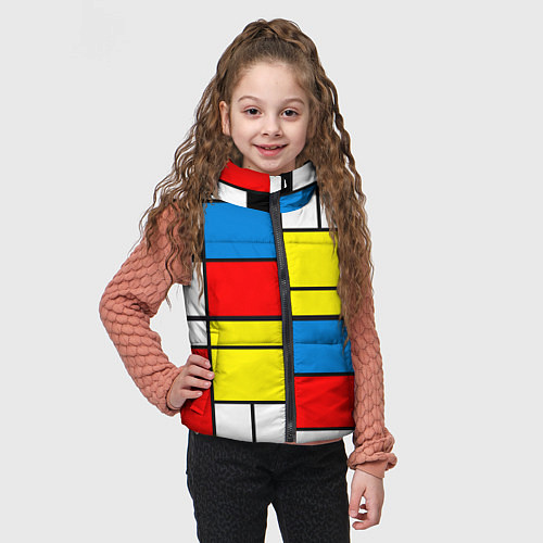 Детский жилет Texture of squares rectangles / 3D-Светло-серый – фото 3
