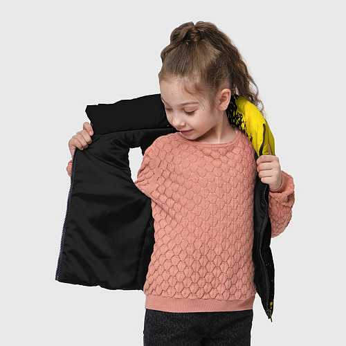 Детский жилет Stray - gold gradient: символ и надпись вертикальн / 3D-Черный – фото 4