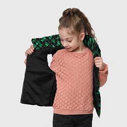 Детский жилет Геометрический узор, зеленые фигуры на черном, цвет: 3D-черный — фото 2