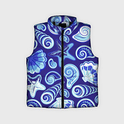 Детский жилет Паттерн из океанских раковин и морских звёзд