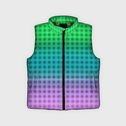 Детский жилет Gradient lilac green plaid