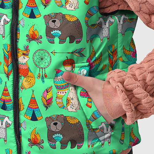 Детский жилет Painted colorful animals / 3D-Светло-серый – фото 5