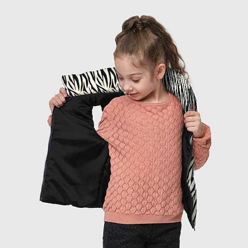 Детский жилет Тигровый полосатый узор-черные, бежевые полосы на / 3D-Черный – фото 4