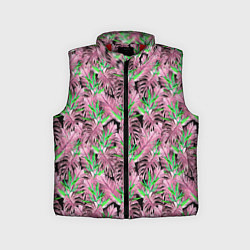 Детский жилет Tropical plants in brown and green