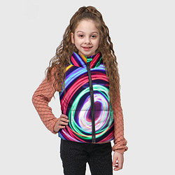 Детский жилет Кругообразные абстрактные лучи, цвет: 3D-светло-серый — фото 2