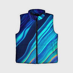 Детский жилет Голографические волны, тёмная абстракция