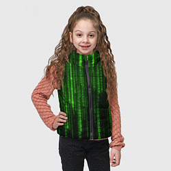 Детский жилет Двоичный код зеленый, цвет: 3D-красный — фото 2