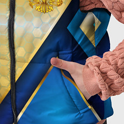 Детский жилет Золотой герб России на синем объемном фоне, цвет: 3D-черный — фото 2