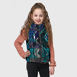 Детский жилет Сине - черная гранжевая абстракция, цвет: 3D-черный — фото 2