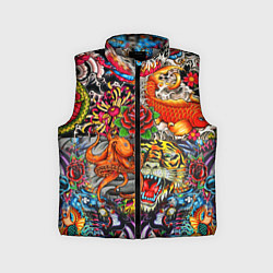 Детский жилет Красочная иллюстрация, цвет: 3D-светло-серый