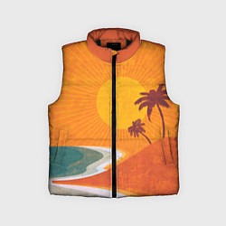 Детский жилет Закат на побережье минимализм