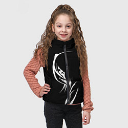 Детский жилет Силуэт девушки Кучики Рукия, цвет: 3D-черный — фото 2