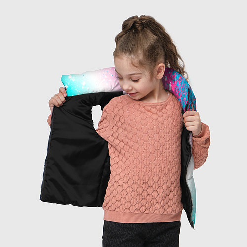 Детский жилет CreepyPasta neon gradient style: надпись, символ / 3D-Черный – фото 4