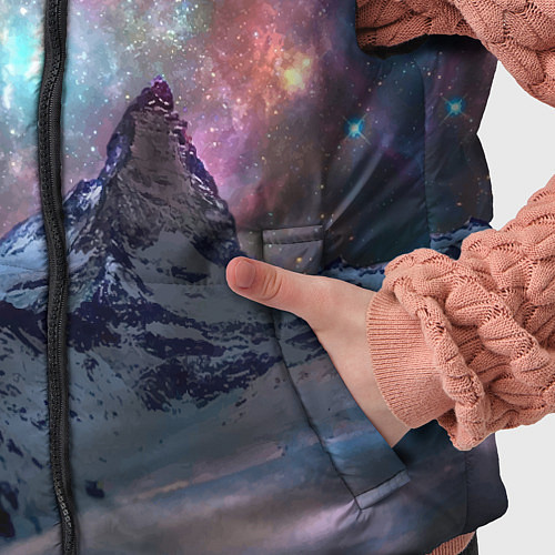 Детский жилет Снежная вершина и бесконечное космическое простран / 3D-Красный – фото 5