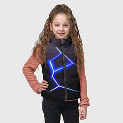 Детский жилет Неоновый разлом плит, цвет: 3D-черный — фото 2