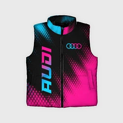 Детский жилет Audi - neon gradient: надпись, символ, цвет: 3D-черный