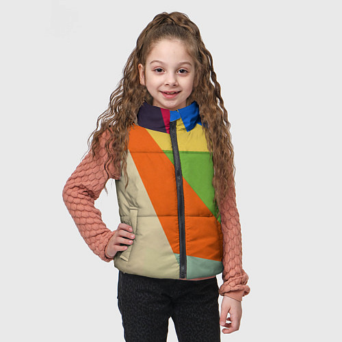 Детский жилет Геометрические разноцветные фигyры / 3D-Светло-серый – фото 3