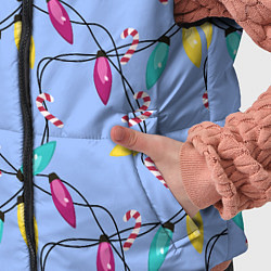 Детский жилет Новогодняя гирлянда голубая, цвет: 3D-светло-серый — фото 2
