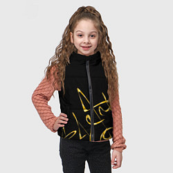 Детский жилет Золотая каллиграфия на черном фоне, цвет: 3D-черный — фото 2