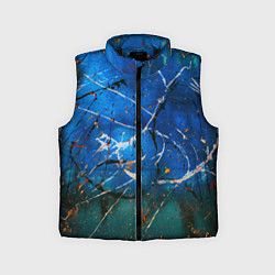 Детский жилет Тёмно-синий туман и краски, цвет: 3D-черный