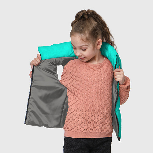 Детский жилет Яркий бирюзовый текстурированный / 3D-Светло-серый – фото 4