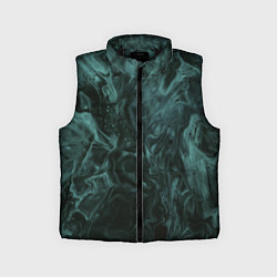 Детский жилет Тёмно-синий водянистый туман, цвет: 3D-черный