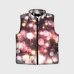 Детский жилет Сияние розовых и золотых блесток на черном фоне, цвет: 3D-черный