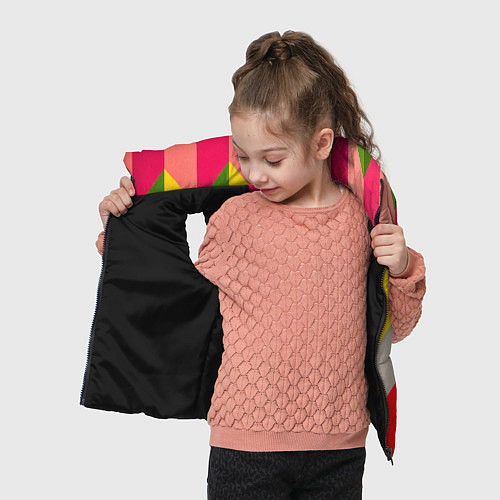 Детский жилет Разноцветный ромбический абстрактный паттерн / 3D-Черный – фото 4